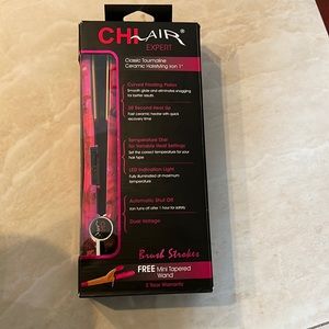 Chi Air Expert Tourmaline Ceramic Hairstyling Iron 1” Pink